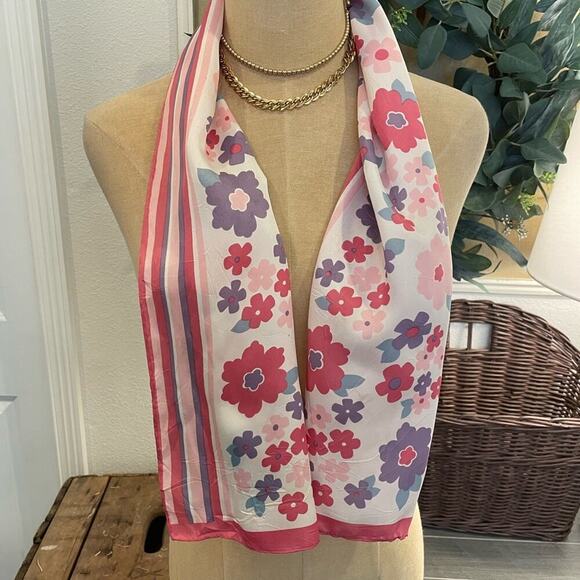 Vintage Made in Japan Floral Scarf Retro - Picture 2 of 6